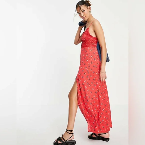 Free People Red Floral Dress - Picture 2 of 10